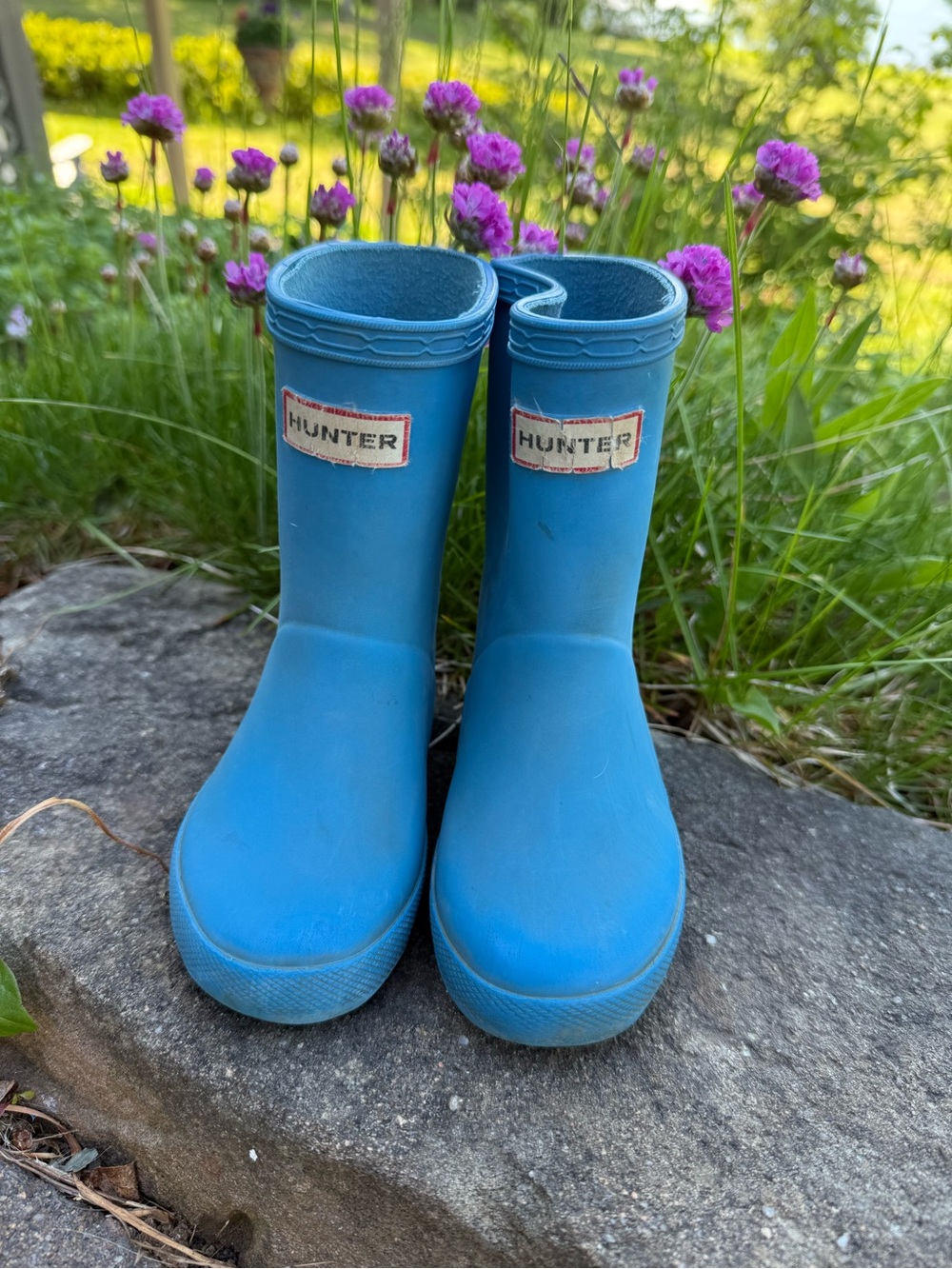 Hunter Kids Bright Blue Rain Boots